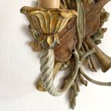 Louis XVI style wall lamp, musical instruments, 63 cm