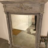 Trumeau ancien fin XIXè, grey wood, Shabby chic style 109x142cm