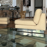 Vintage armchair and ottoman "California" Jacques Charpentier, "Flat" edition, France 1970