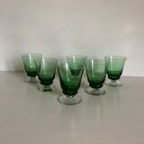 6 colored art deco glasses