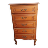 Cherry wood cabinet with 5 drawers