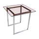 Table aluminum base and vintage glass top