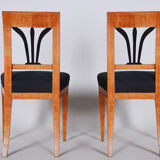 Pair of Biedermeier dining chairs made in Czechia circa 1830s. Restored Cherry.