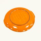 Dish round and orange ceramic