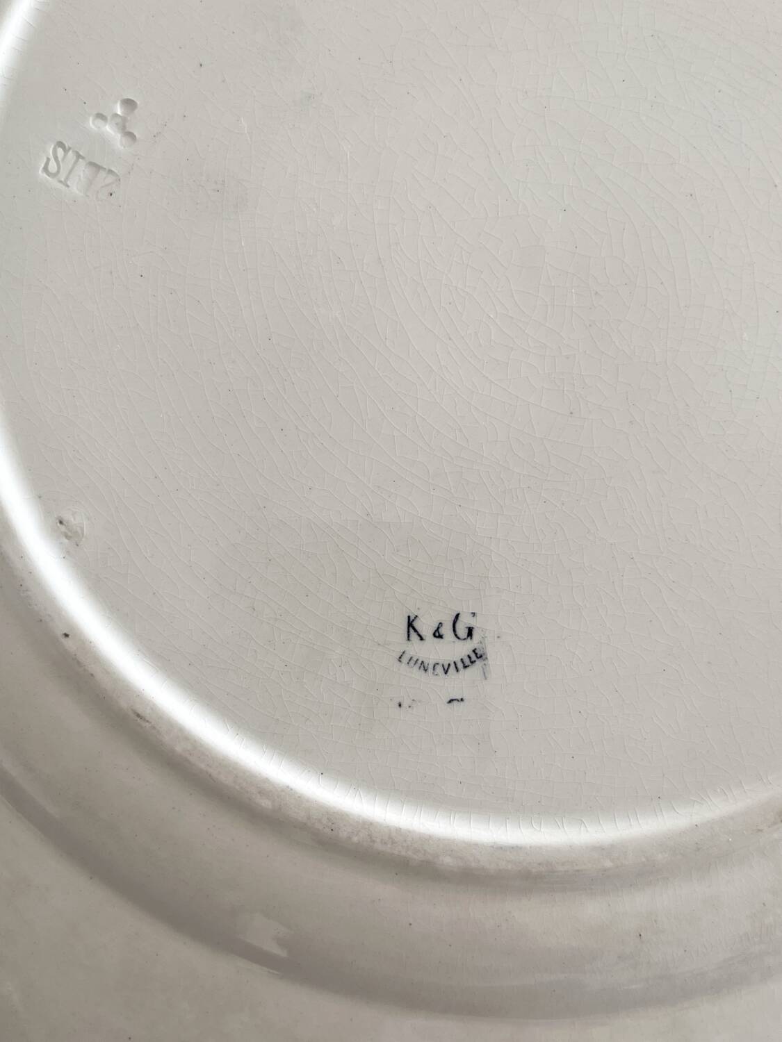 Round iron earth dish monogram “N” KG Lunéville