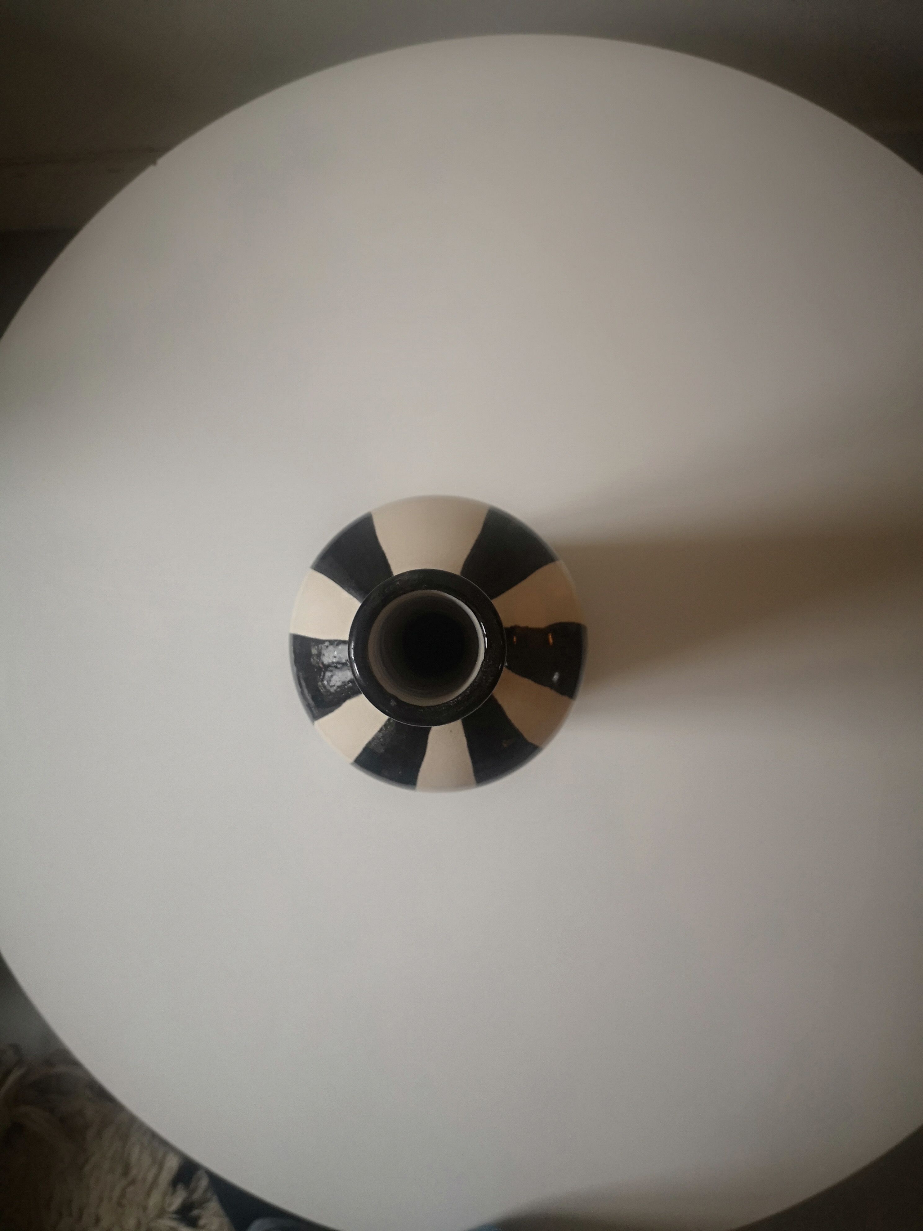 Handmade glazed ceramic vase, graphic design