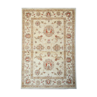 Tapis ziegler fait à la main crème laine floral area tapis - 100x147cm