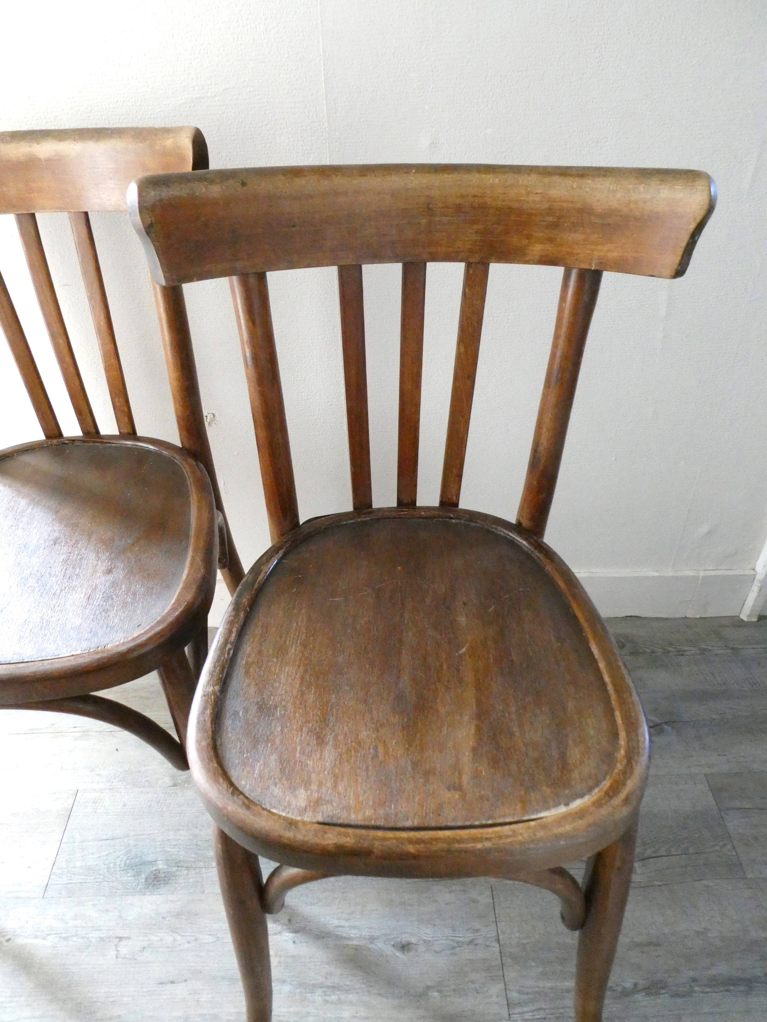 Pair of bistro mahieu bentwood chairs
