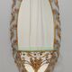 Entryway Mirror and Brass and Glass Console by Pierluigi Colli with Floral Frame
