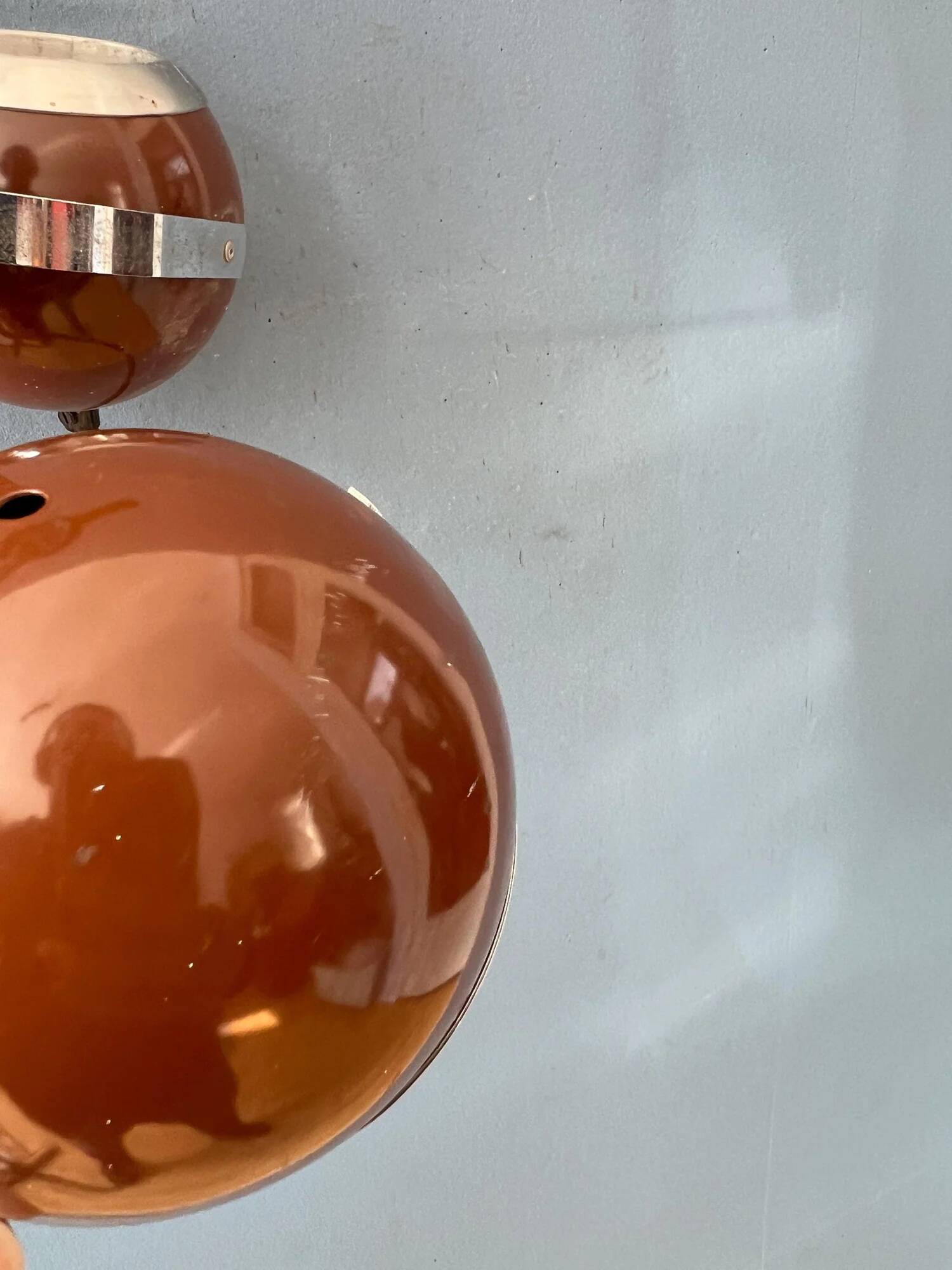 Brown vintage space age pendant lamp with three eyeball shades