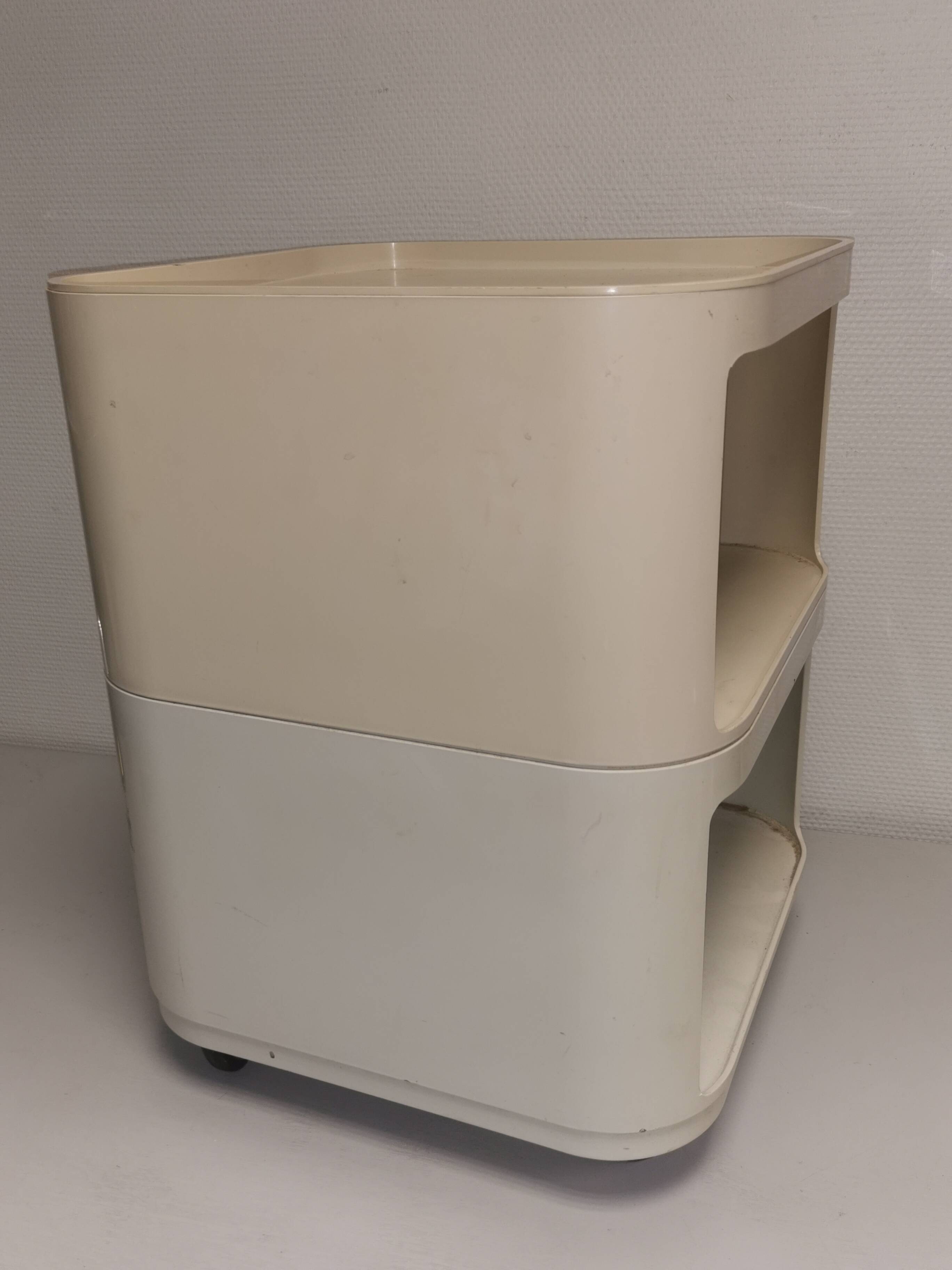 Vintage bedside table by Anna Castelli, Kartell model 4970 from the Componibili series.