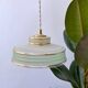 Suspension en verre granité vert avec dôme années 30 - 4 exemplaires en stock
