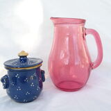 Vintage blue pot with lid