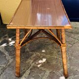 Vintage coffee table in wicker and formica