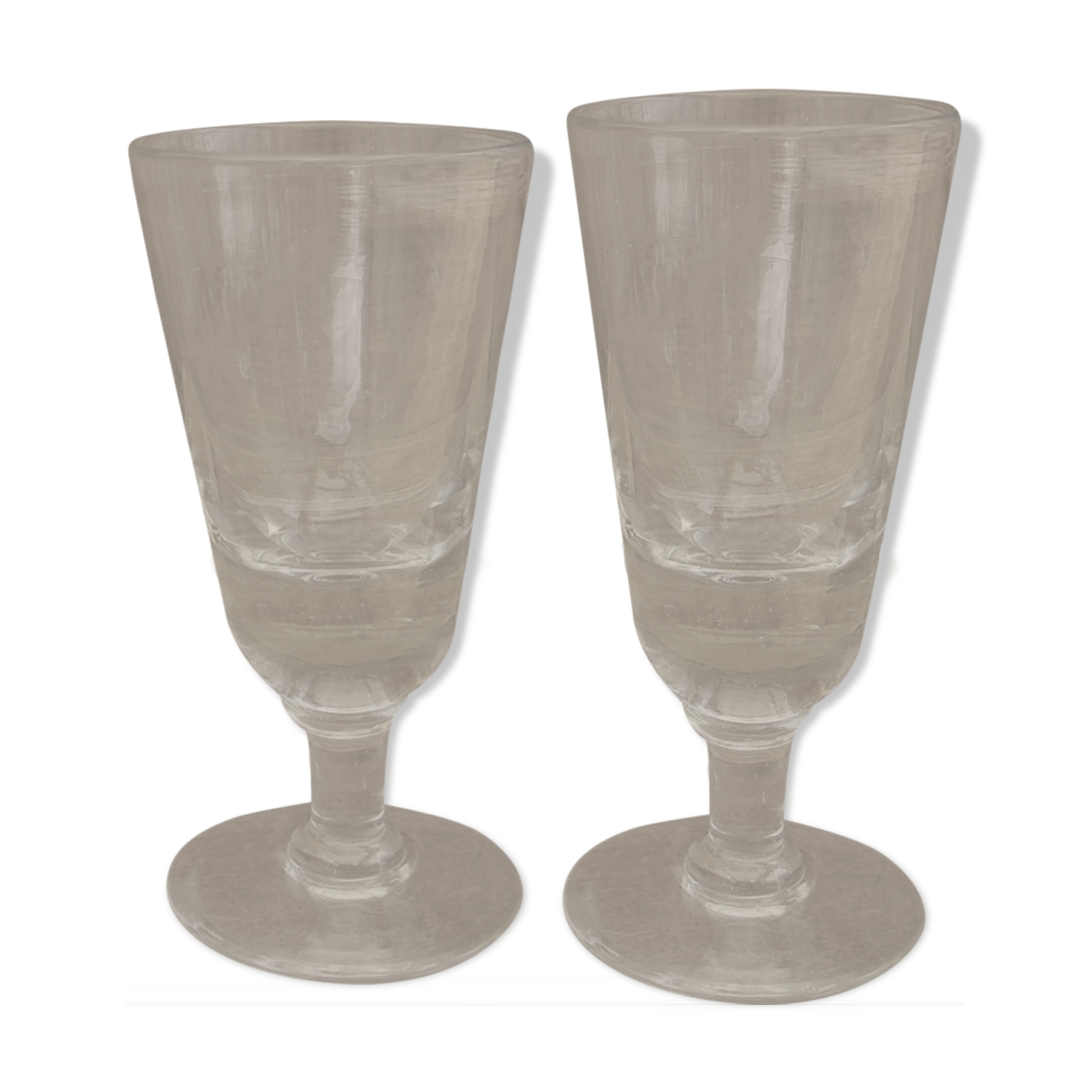 Set of 2 glass absinthe glasses