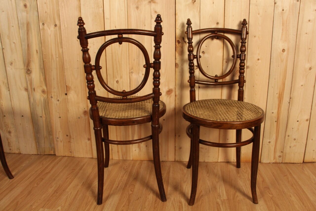 Set twelve bistro chairs