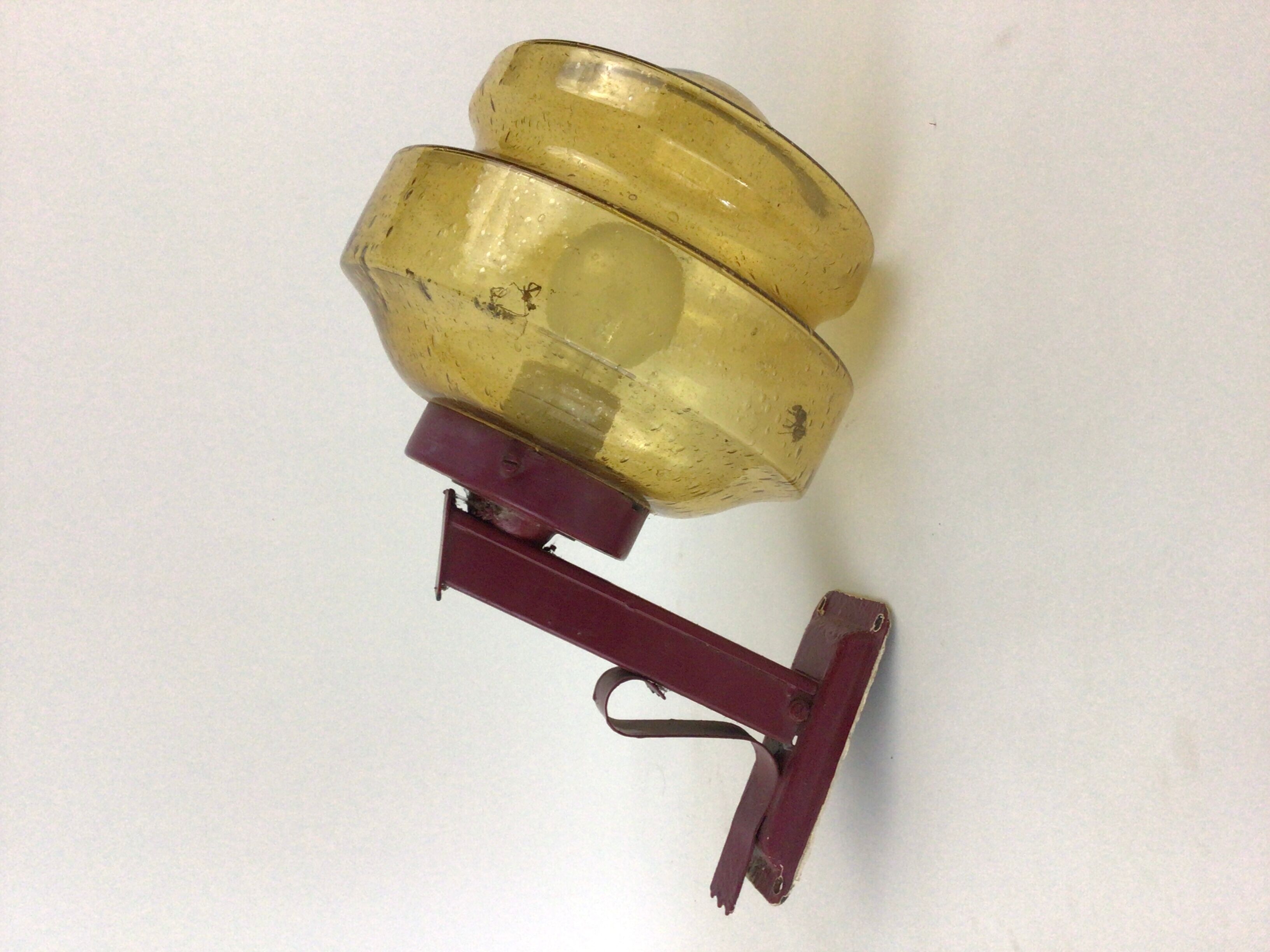 Outdoor wall lamp in yellow glass wet effect