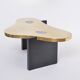 Etched Brass coffee table with Agathe Stones in the style of Lova Creation