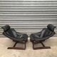 Paire de fauteuils kroken cuir design 1970