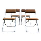 Chaises pliantes chrome et tissu
