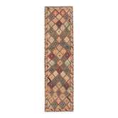 Tapis couloir en laine et coton turc noué à la main des années 1970, orange, 84x320.