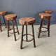 5 tabourets de bar en tronc d'arbre, années 1970