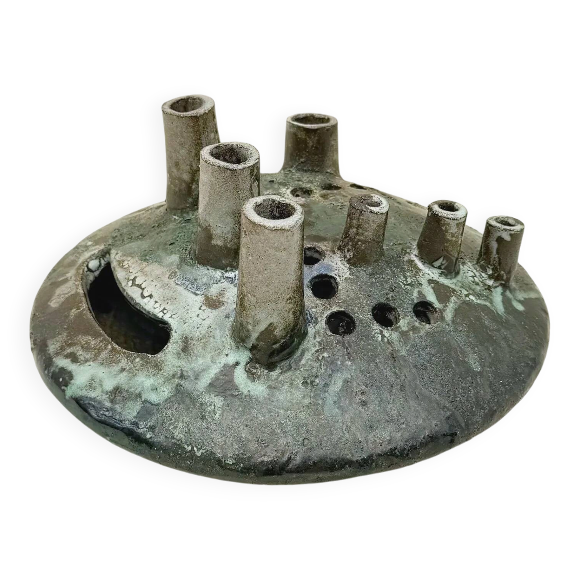 Ceramic flower vase signed, 1960