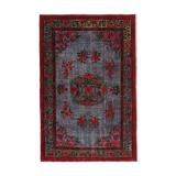 Handmade anatolian 1980s 196 cm x 302 cm red rug