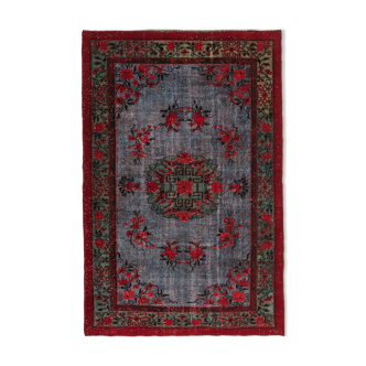 Handmade anatolian 1980s 196 cm x 302 cm red rug