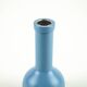 Wooden candlestick with blue enamel accent, Danish design from the 1970s,