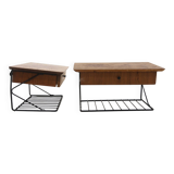 Set of 2 wall shelves in teak, Sweden, 1950.