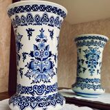 Large vase cornet in faience of Gien - 1866