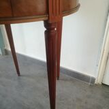 Louis XVI style hot water bottle table in walnut and mahogany