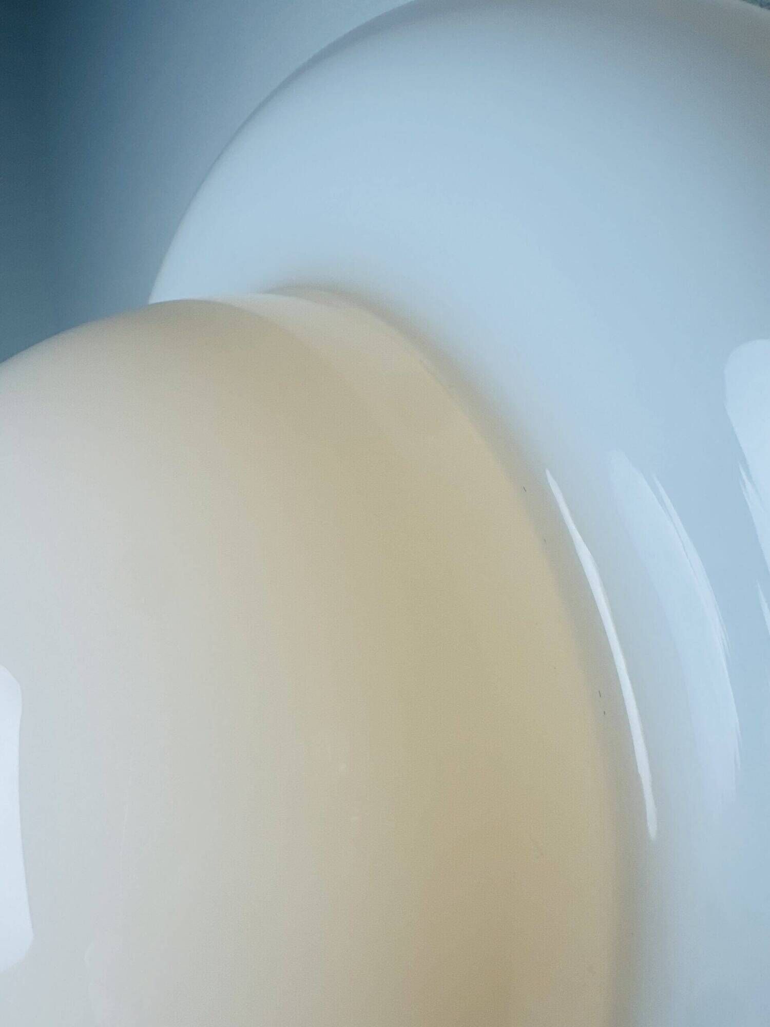 Sculptural Ufo Space Age Wall Lamp In Opal Glass, Italy 1970S