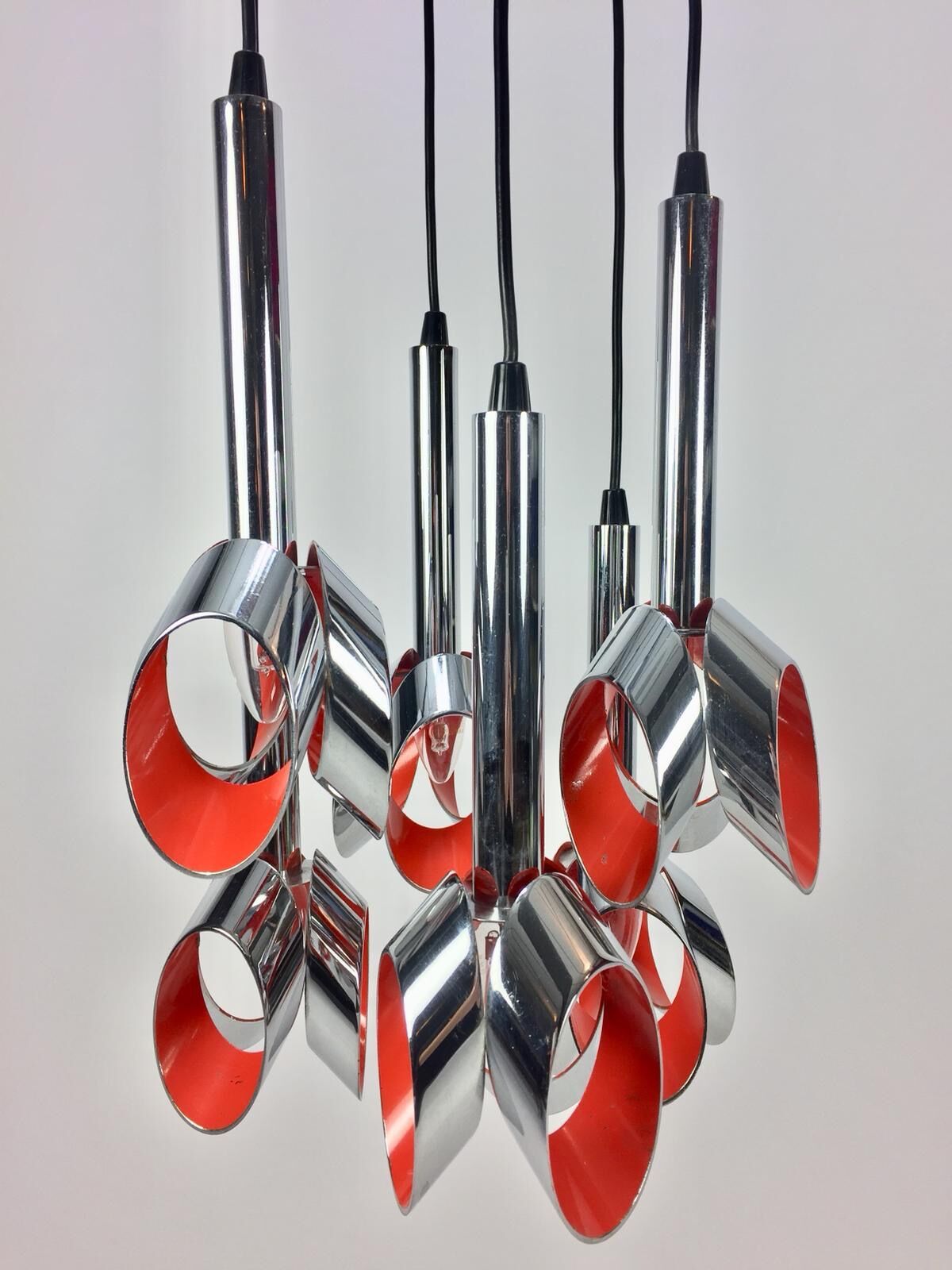 Chromed Metal Ceiling Lamp by RAAK, Amsterdam, 1960's