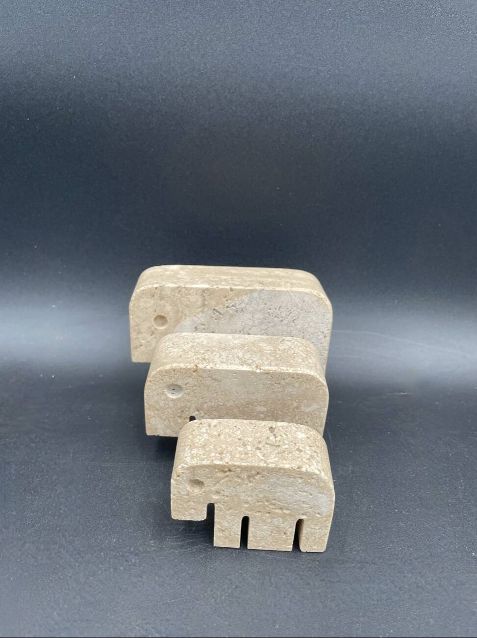 3 travertine elephants, Italy 1970