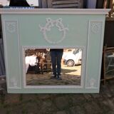 Celadon green trumeau mirror - 121x150cm
