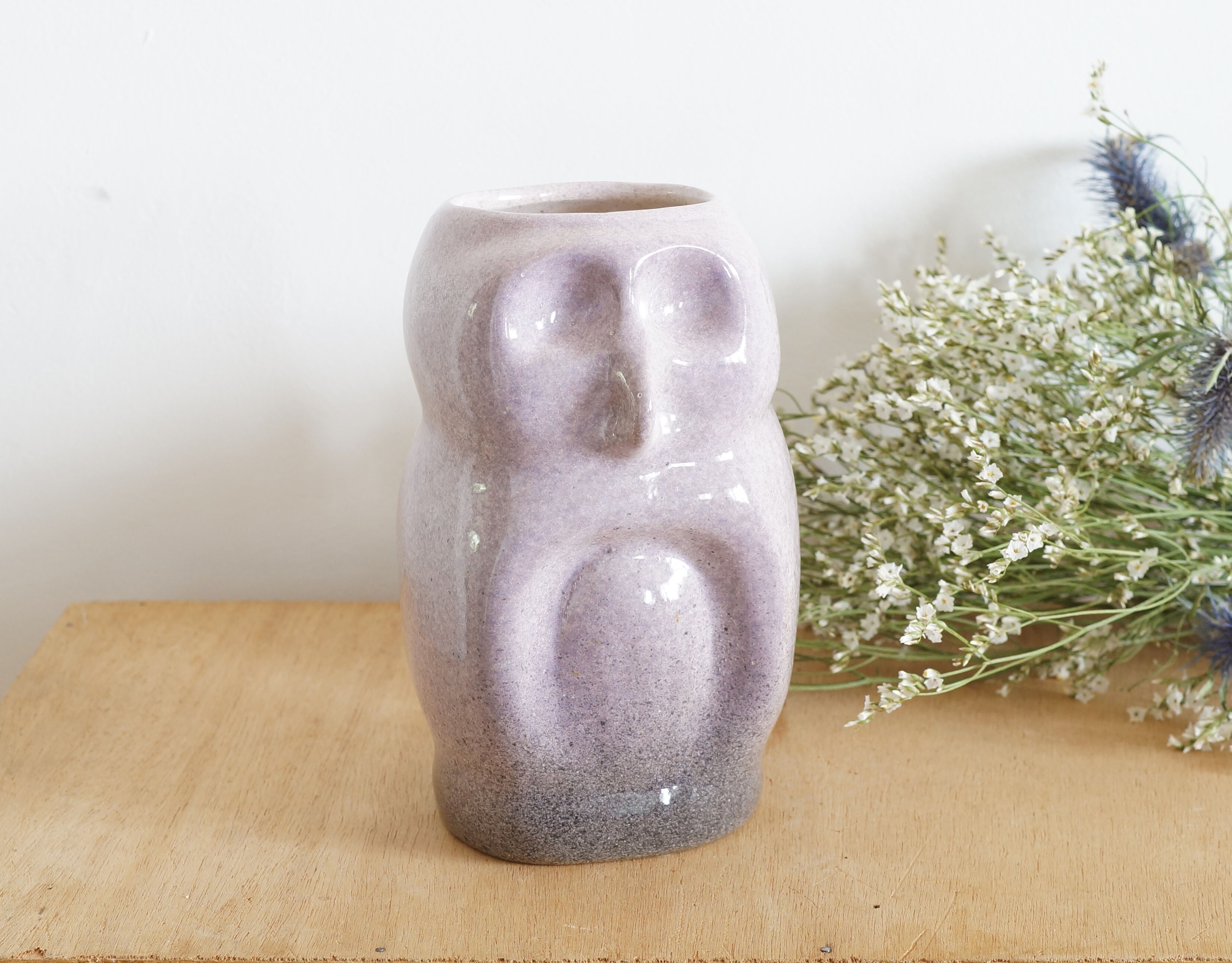 Vase chouette en céramique émaillée