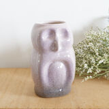 Owl vase in glazed ceramic