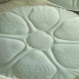 White porcelain oyster plates