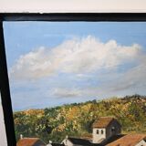 Oil on Canvas Painting of a Burgundian Village signed Blayo