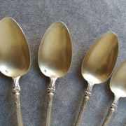 Series of 10 teaspoons in sterling silver vermilled in russian style