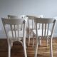 Set of 4 white wooden bistro chairs