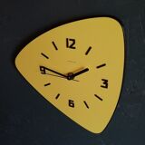 Formica vintage asymmetrical silent wall clock "Yellow Star"