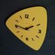 Formica vintage asymmetrical silent wall clock "Yellow Star"
