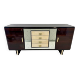 Italian 1940s Art Deco Sideboard in Macassar, Parchment, Attr. Osvaldo Bors