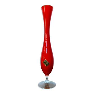 Vase en opaline rouge