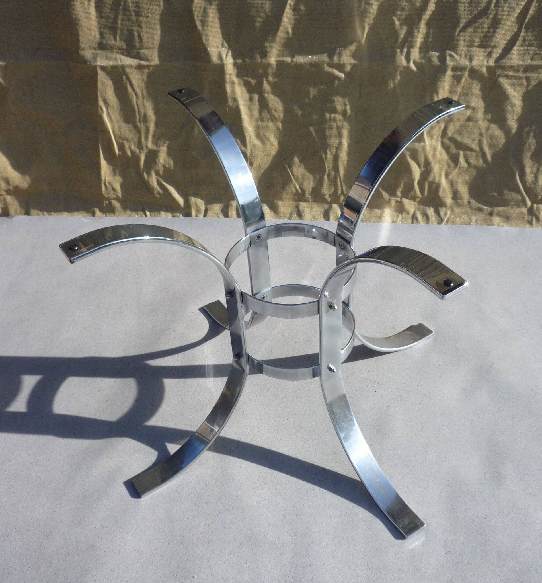 Table de salle à manger  verre et chrome