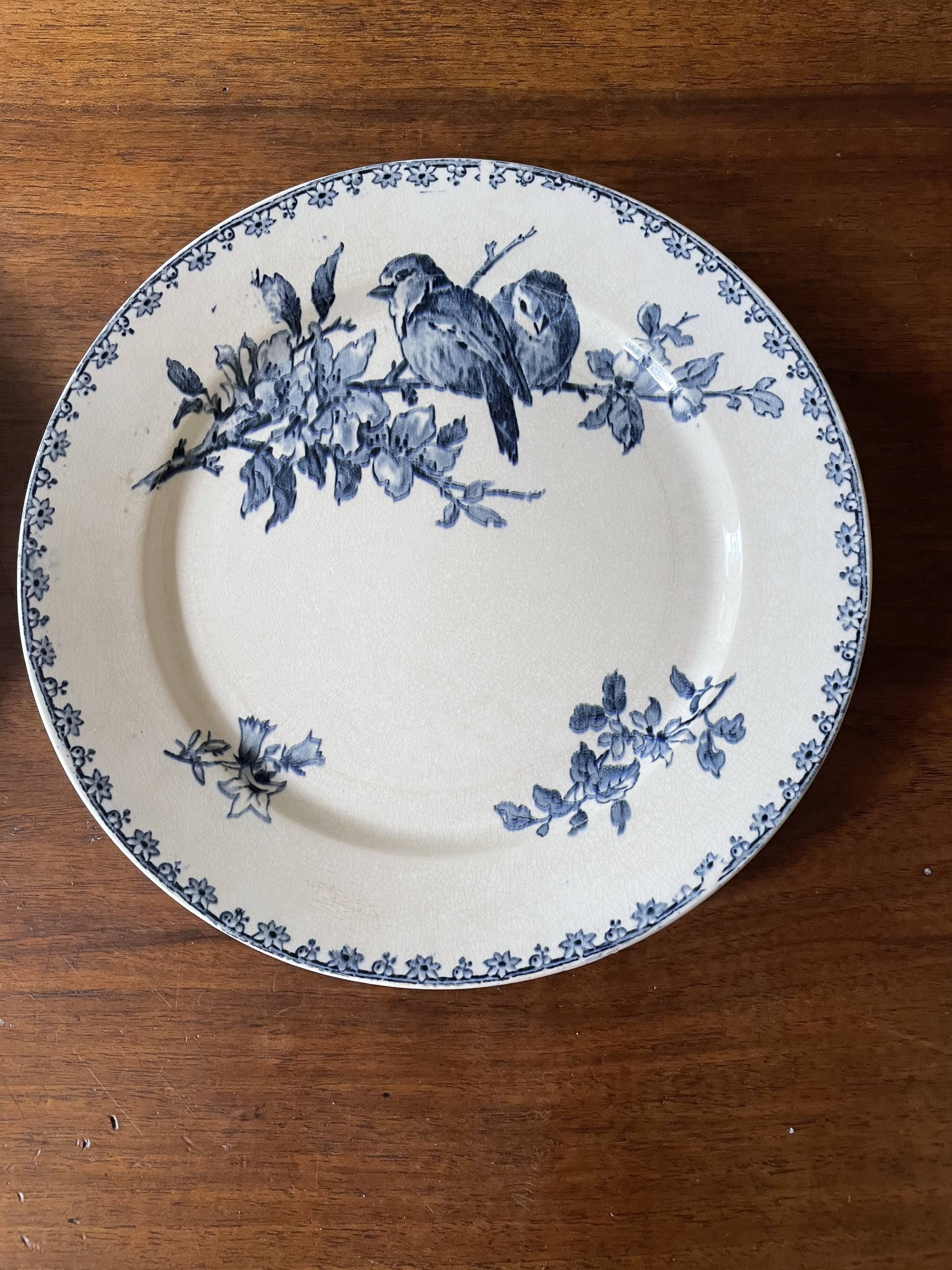 Flat plates Sarreguemines Iron Earth model Blue favorite