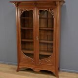 Blond Mahogany Bookcase, Art Nouveau – Early 20th Century